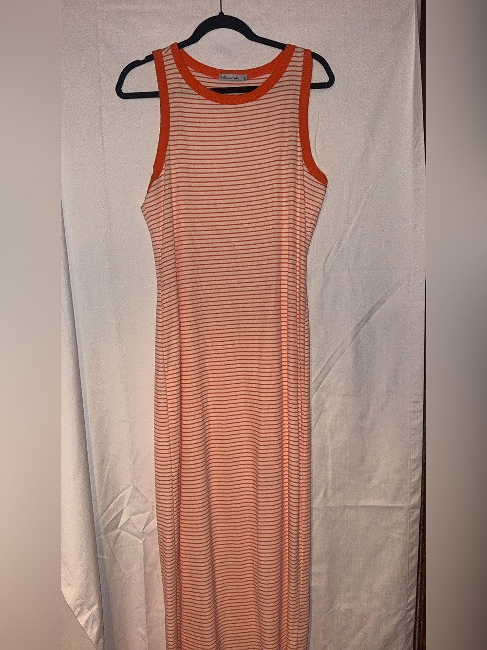 Nautical Stripe Orange-Trim Maxi Tank Dress